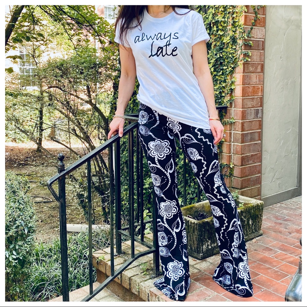 Retro print Fabulous wide leg bell flare pants - Picture 8 of 8